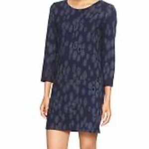 GAP Dress Leopard Print Blue Side Zip